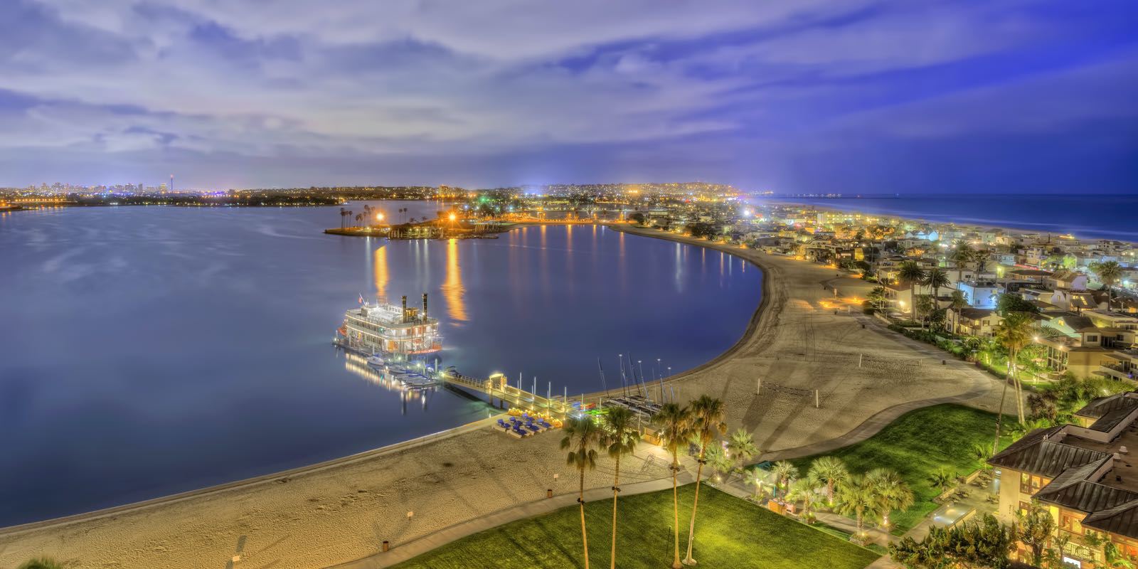 An arial view of the San Diego Harbor.